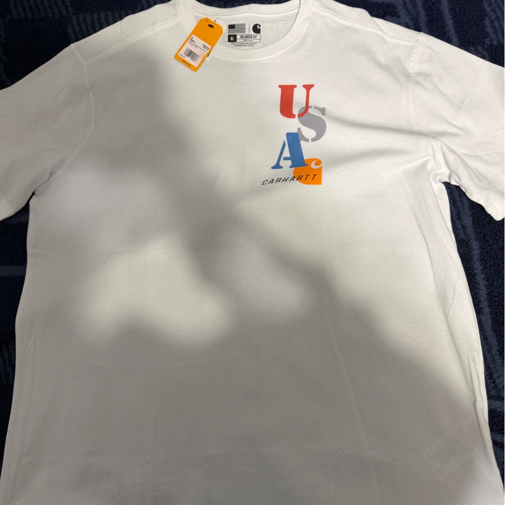 Carhartt White Mens T-Shirt with USA Graphic